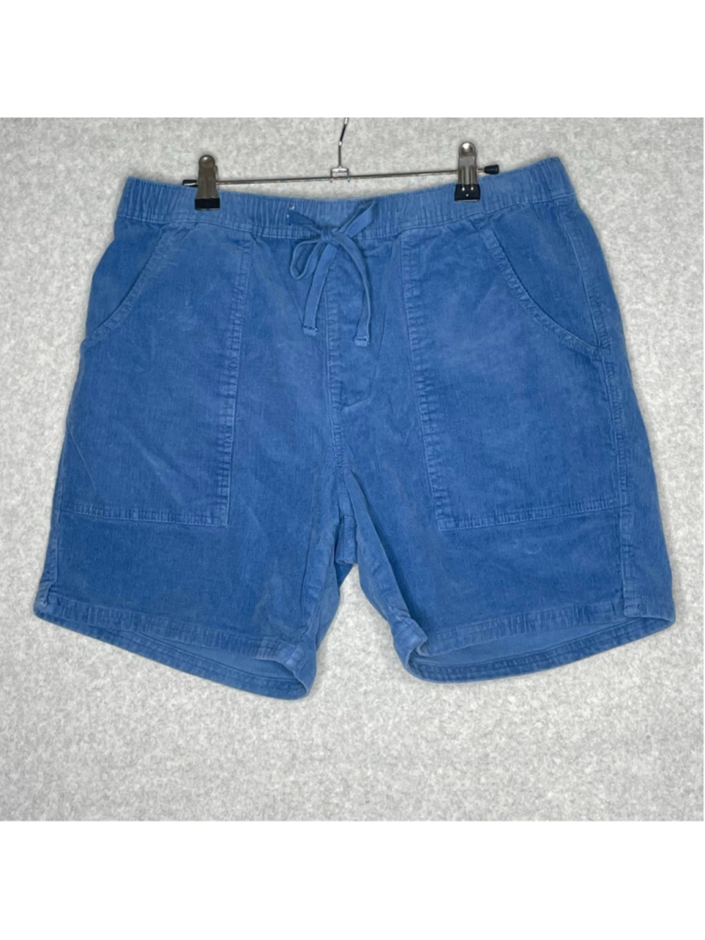 Katin Mens Large Blue Corduroy Shorts Elastic Waist Drawstring Surf Casual - Picture 2 of 10